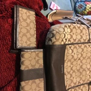 Coach purse, wallet and checkbook cover set.